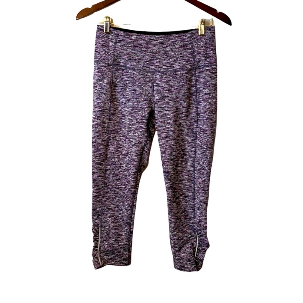 Mondetta Leggings Size Small Purple Black Textured Crop Activewear Athleisure
